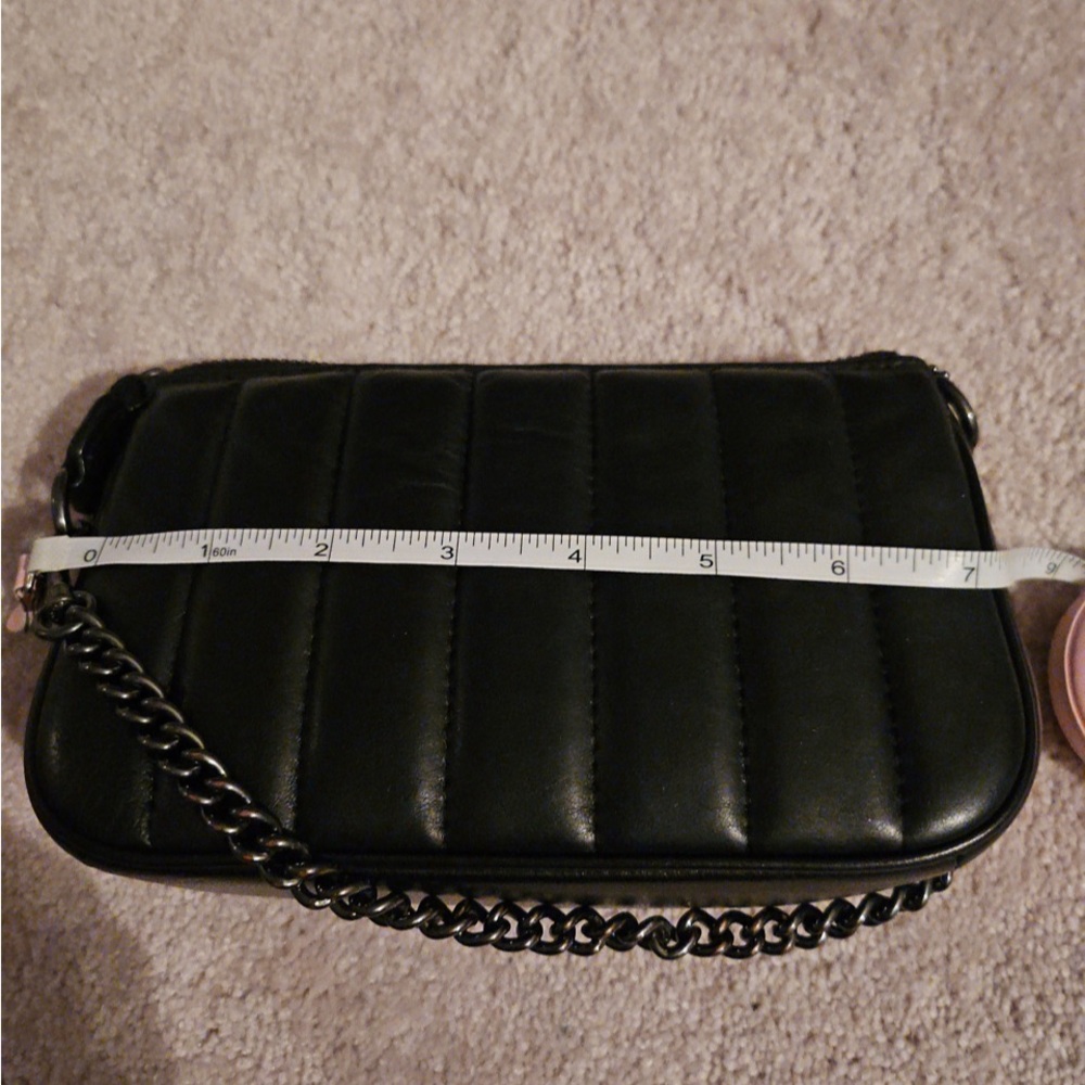 COACH Nolita 19 Soft Nappa Leather with Linear Quilting & Gunmetal Chain - Black - Picture 14 of 16